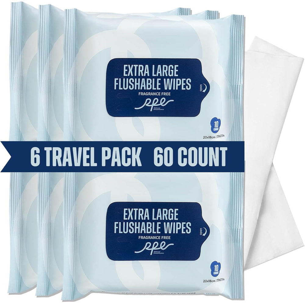 Flushable Wipes 60ct, 6 Travel Pack